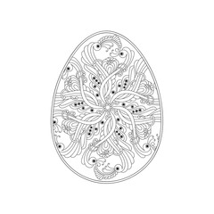 Easter eggs , coloring book pages, isolated on white background.