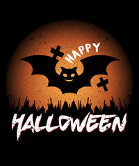 Happy halloween t-shirt design template, 