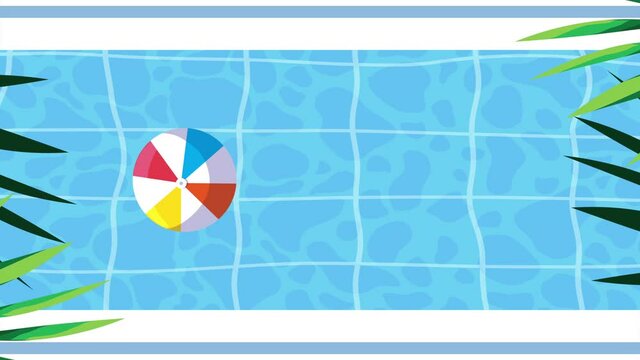 summer season scene with balloon in pool