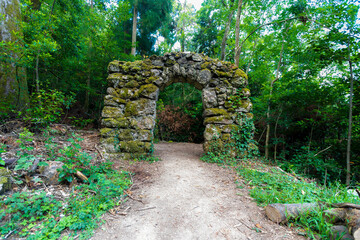 Ruins of the Passo do Pretório in the forest park of Bussaco, Portugal