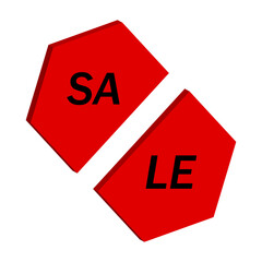 Red sale tags. Concept of discount shopping. Vector.