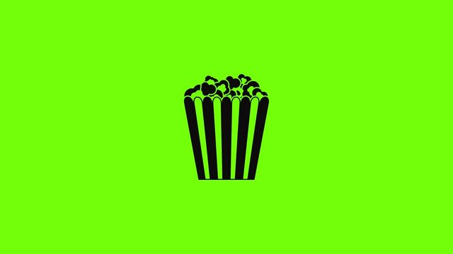 Cinema popcorn box icon animation