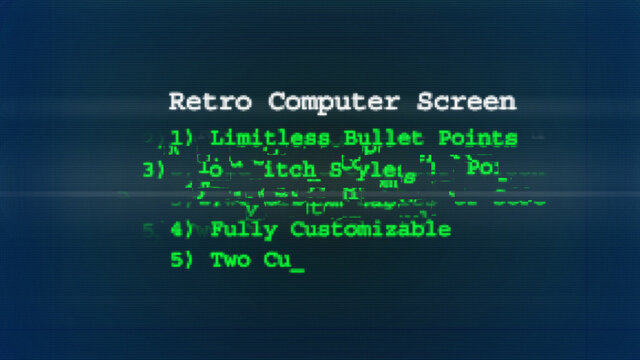 Retro Computer Screen Bullet Points