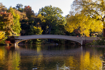 Fototapeta na wymiar Central Park`s Bow bridge, New York, USA