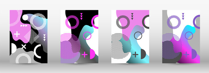 Modern memphis background set covers, great design for any purposes. Colorful trendy illustration. Colorful geometric background design. Creative vector banner illustration.