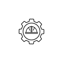 engineer icon from Business Bicolor Set. This isolated flat symbol uses modern corporation light white color