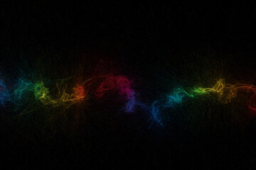 Colorful wave formed from abstract splashes. Digital Illustration