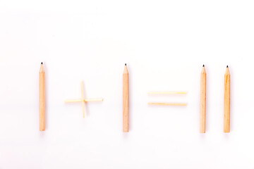 Pencils on paper, back to school concept, flat lay,