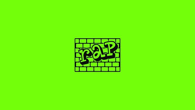 Rap bricks wall icon animation