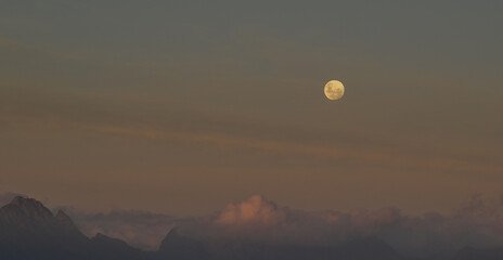 moon over the mountains