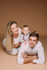 Loving parents with baby son.