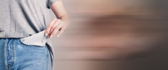 young girl showing empty pocket