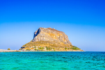 Panorama of old hill of byzantine town Monemvasia
