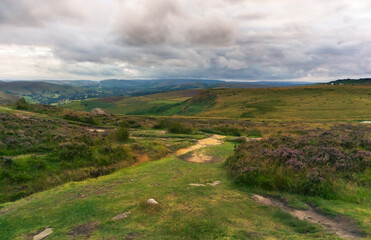 A Countryside Landscape View of Stanage Edge, Sheffield, England