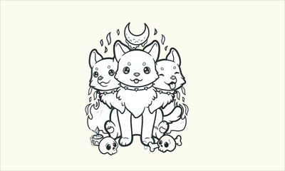 Pastel goth cat Coloring Page
