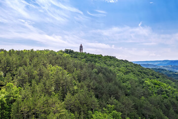 Rising bell tower on the top of the hill, Brdo, Istria, Croatia