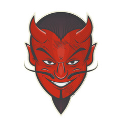 vintage cartoon satan or devil retro logo
