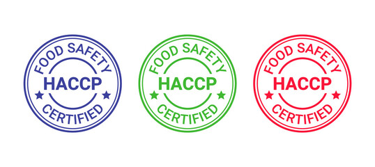 Obraz premium HACCP certified stamp icon. Quality warranty badge. Vector illustration.