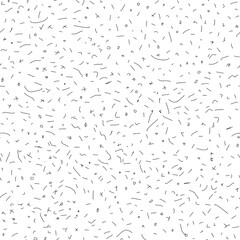Vector seamless pattern of chaotic abstract dust on white background