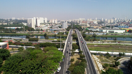 Jaguaré Bridge in São Paulo, in the Pinheiros region. Aerial view