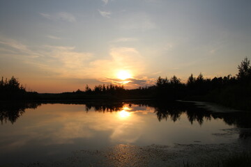 Fototapeta na wymiar Sunset Power, Pylypow Wetlands, Edmonton, Alberta