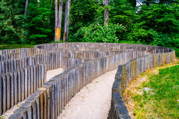 Fototapeta premium Garden maze in Labyrintharium of Loucen Castle Park, Czech Republic