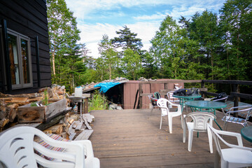 長野県南佐久郡の八ヶ岳のニュウの登山動の風景 Nyu, Yatsugatake, Minamisaku-gun, Nagano Prefecture, Japan.