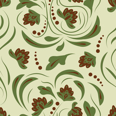 Folk flowers pattern Floral surface design Seamless pattern