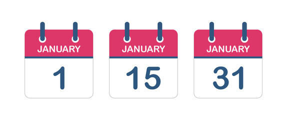 Calendar Sheets Icon Template. Payment Dates Vector Illustration.