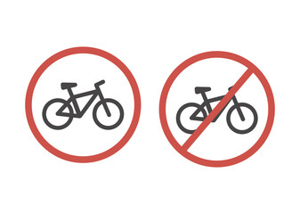 Cycling Traffic Sign Template. Bike Sign Vector Illustration.