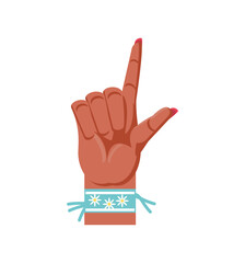 hand with bracelet of flowers