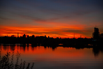Fototapeta na wymiar Riga in sunset