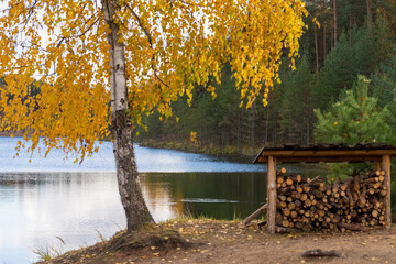 autumn landscape by the lake