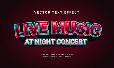Live music editable text style effect with night concert theme