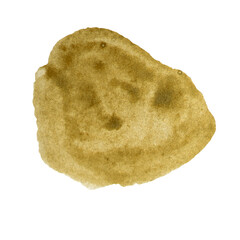 Watercolor golden smear on white background. Vector illustration for web, template, posters, card, decoration, wrapping paper. Pastel colors abstract aquarelle pattern