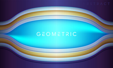 dark with diagonal lines in neon blue light backdrop with shine golden and silver background