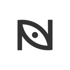 A simple and modern N eye logo, perfect for an eye clinic or eyewear optics.