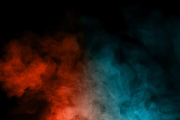 colorful smoke steam isolated white background	
