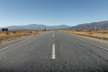 road in dry landscape
