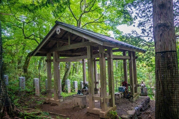 栃木県日光市の男体山に登山している風景  A view of climbing Mt. Ottai in Nikko City, Tochigi Prefecture. 