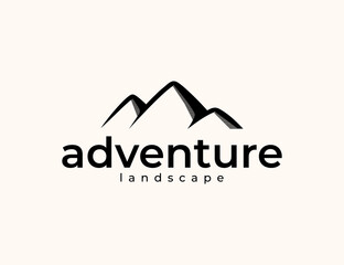 Landscape mountain adventure logo design