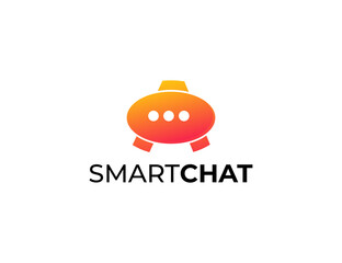 Letter a media chat communication logo