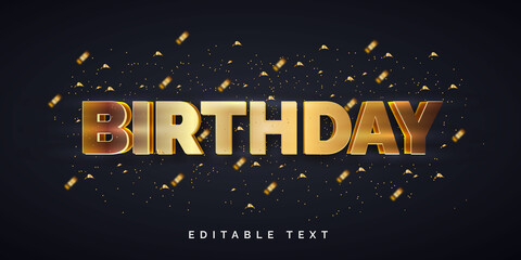 Happy birthday editable text style effect