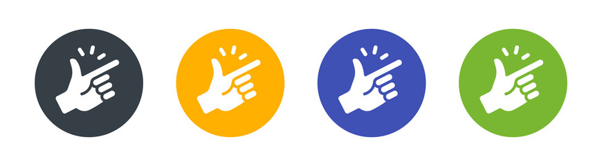 Snapping fingers icon. Easy symbol. Hand with snapping finger gesture.