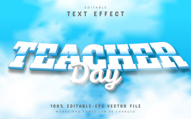 Obraz premium Teacher day text effect editable
