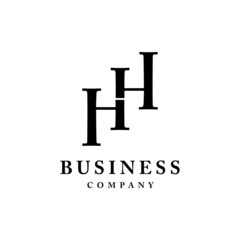 Creative Monogram Initials Letter H or Double H premium luxury logo design inspiration. letter icon logo design premium