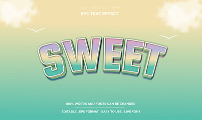 Editable text effect sweet style
