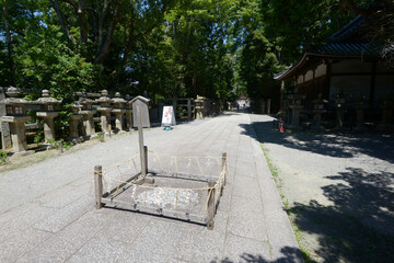 Fototapeta premium 石清水八幡宮 一ツ石と参道 京都府八幡市