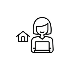 Work from home icon, eps 10 format