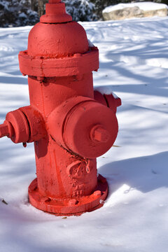 Red Fire Hydrant In Snow